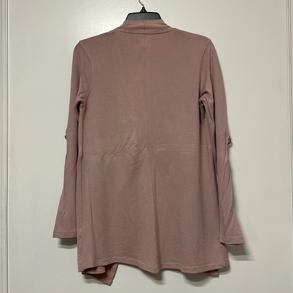 Light Pink Roll Tab Knit Open Front Jacket Nordstrom - Picture 8 of 10